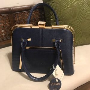 Isabelle navy blue Vegan handbag